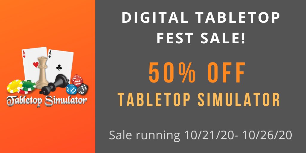 Tabletop Simulator Steam Digital Tabletop Fest Sale Starting Today Get Tabletop Simulator For 50 Off While Exploring And Enjoying A Weekend Dedicated To All Things Tabletop Games Sale Runs The