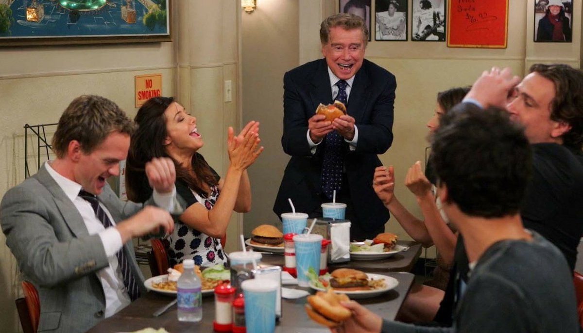 REEG!Regis Philbin joined the search for the elusive best burger in New York City  . #HIMYM S4E2
