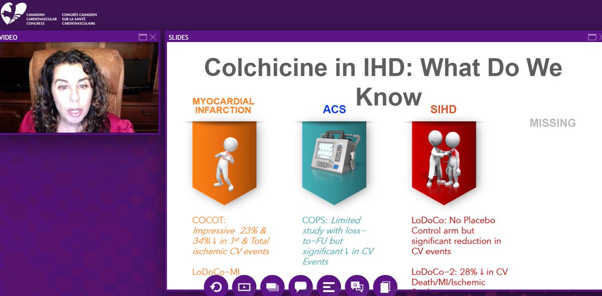 Colchicine in CAD - what we know and what we don't know. We need more data about efficacy and safety in women!  @DrMarthaGulati  #CCCongress  #CCC2020