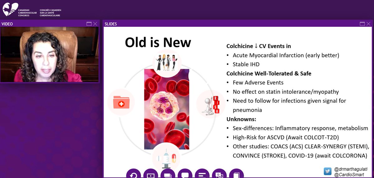 Summary slides by  @DrMarthaGulati . Old is new again! At least for  #colchicine.  Great discussion here at  #CCCongress  #CCC2020.