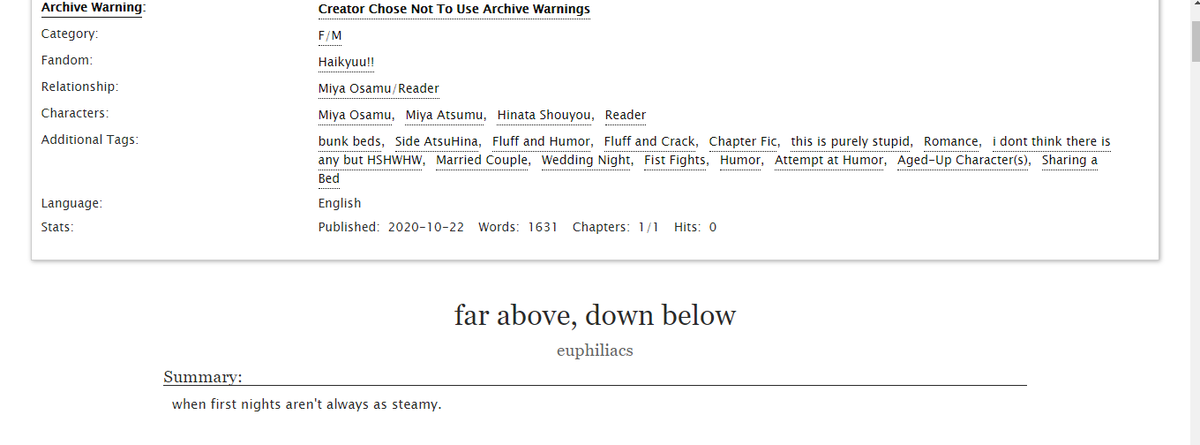 behold the result of brainstorming with my good friend fey about osamu and wedding nights and bunk-beds and fistfights and atsumu having an aneurysm which is this fic that I pulled straight out of my ass once again (art by the one and only 
@fey_cia )

https://t.co/CSGNHYCzpJ 