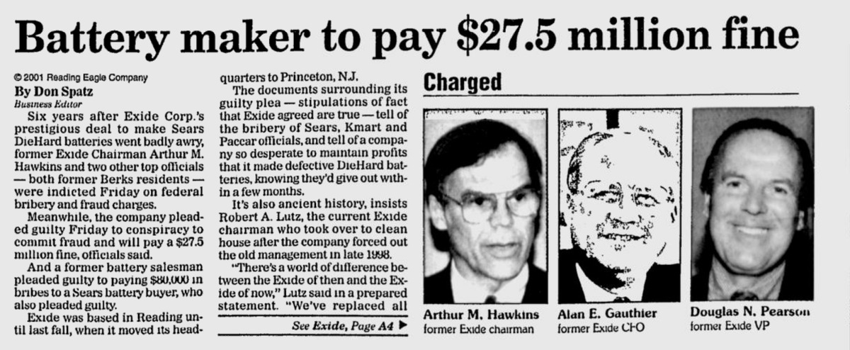 Individuals from Exide have been held accountable in the case of fraud (e.g. back in 2001). Unfortunately, the community is not considered a creditor, even tho it is essentially a silent creditor - folks Exide banked on being able to poison to cut costs and boost profits.