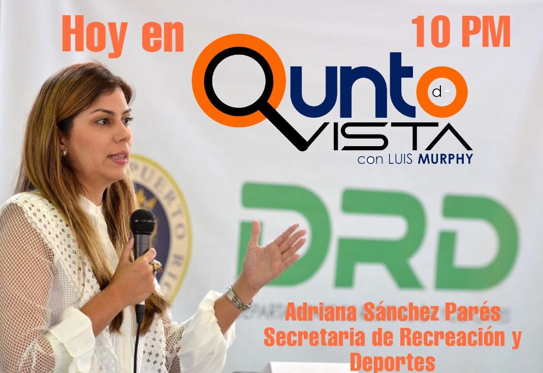 Hoy miércoles 21 de octubre en Punto de Vista entrevistamos a la Secretaria de <a href="/recreaydeportes/">Recreación y Deportes | DRD</a> <a href="/aspares/">Adriana Sánchez Parés</a> quién hablará del Covid-19 y los deportes, la burbuja del BSN, la Liga de Béisbol Profesional Roberto Clemente, los Clubes y el Deporte Escolar. #PuntoDeVista #FacebookLive