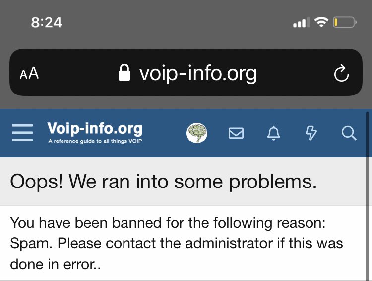 mwtcmi's tweet image. It’s been so long since I was banned from voip-info that I forgot! #spamking