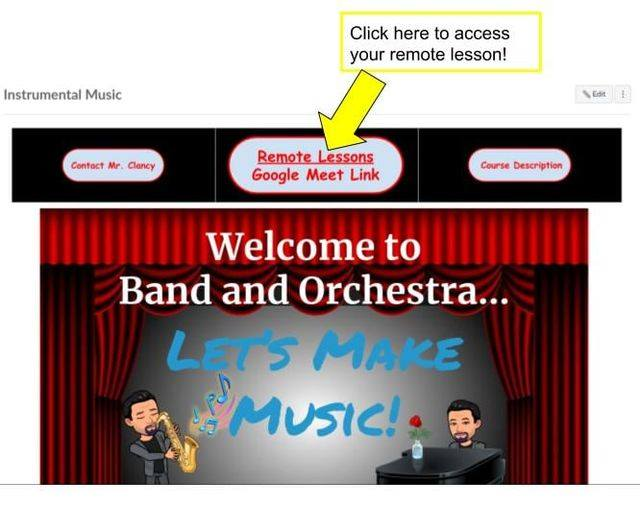 Music Lessons for Thursday and Friday!
Look for the remote lesson link in Canvas.
Join at your regularly scheduled lesson time.
Can't wait to see everyone in lessons!!!