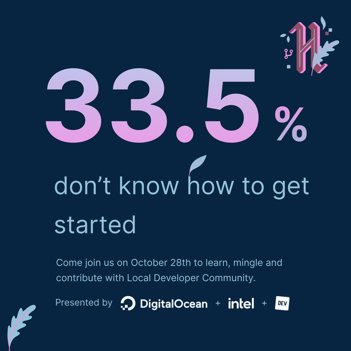 TRUOpenSource's tweet image. &quot;33.5 % of developers just don&apos;t know how to get started.&quot; - @ericabrescia at #AllThingsOpen

Join us on October 28th and learn how you can get started with #OpenSource #hacktoberfest2020 🚀

Register now at bit.ly/kamloopshackfe… #myTRU #BCTech