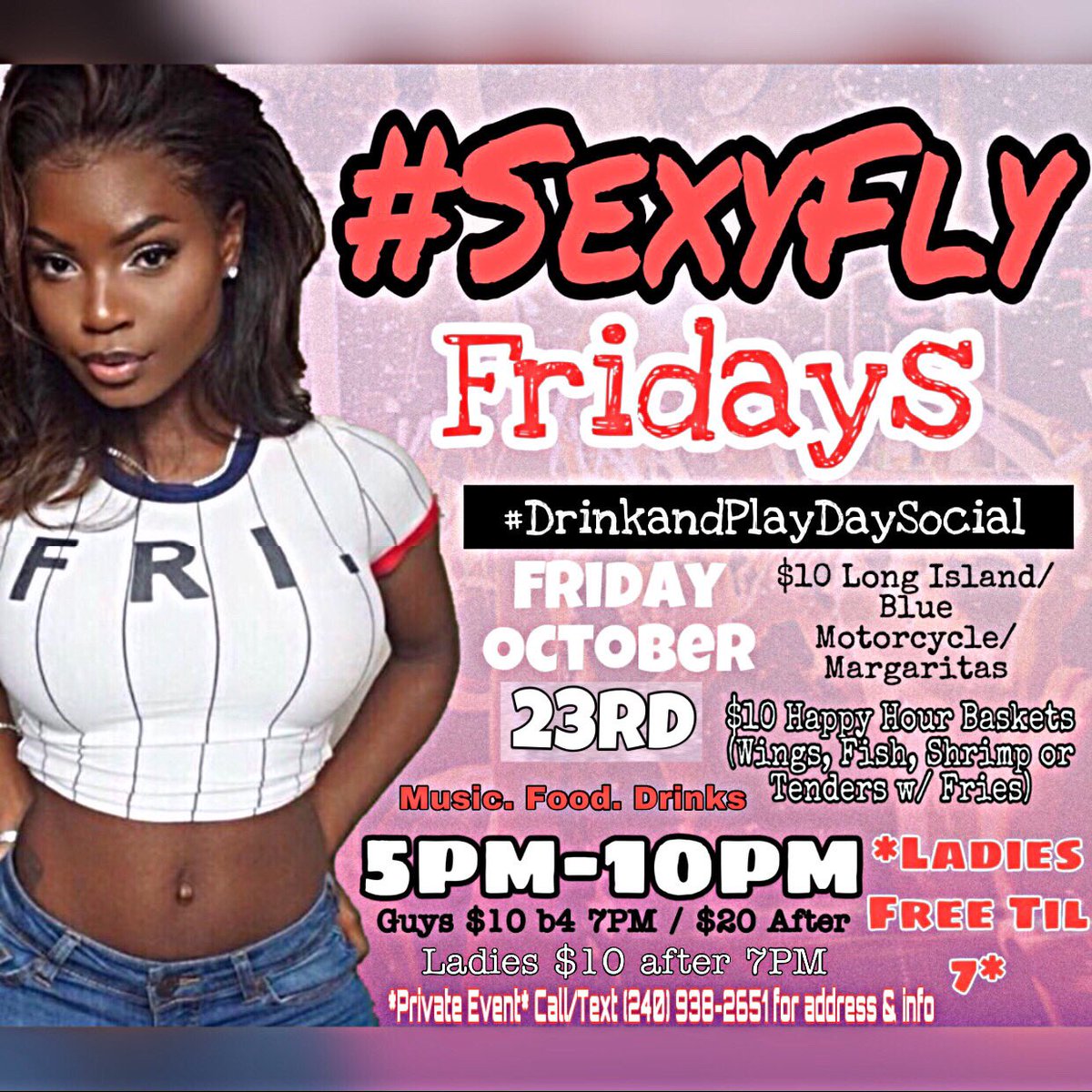 #DMV THIS FRIDAY ITS GOIN UP‼️💃🏿🕺🏿🔥🔥🔥🍾🍾🍾 DM FOR MORE DETAILS #dc #dmv #dcornothing #dontmutedc #md #va #districtofcolumbia #maryland #virginia #delaware #philly #richmond #party #club #hookah #openbar #happyhour #dayparty https://t.co/gxw962xbi2