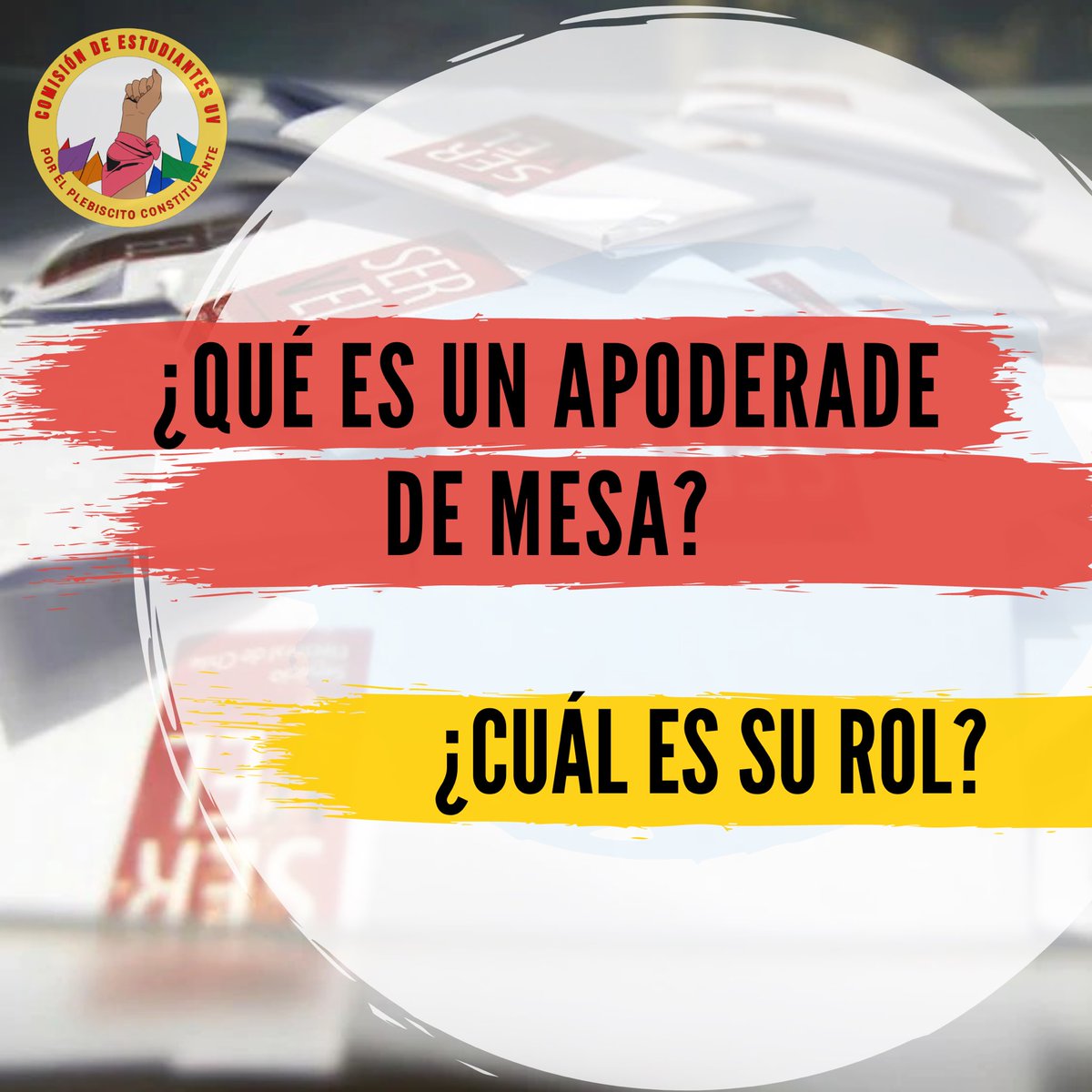 capruebouv's tweet photo. A 4 días del #Plebiscito2020, te invitamos a leer e informar sobre el rol de les #ApoderadesDeMesa y la gran importancia que tienen en este proceso.

Joven! Súmate como apoderade del #APRUEBO y la #CONVENCIÓNCONSTITUCIONAL! ✊🏻💚

#LaJuventudAprueba #SomosApoderades ‼️ https://t.co/4hsySh97e7