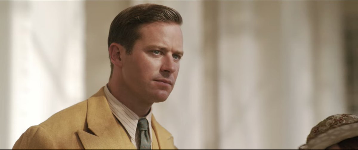 Let Armie play grieving widowers and rich dirtbags and wear desaturated goldenrod hues challenge.
