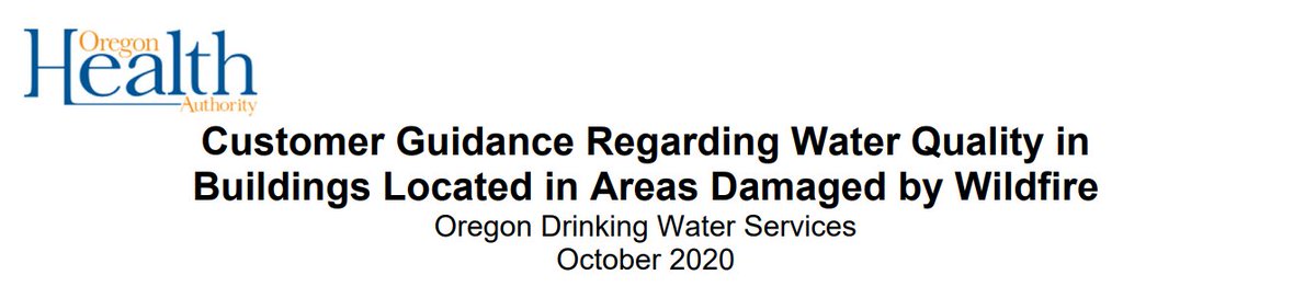 In response to the 2020 fires, Oregon adopted  #California's  #wildfire water contamination policies thereby placing survivors and communities at risk.i.e.,  #benzene only water testing is recommended. BUT, methylene chloride can exceed safe limits when benzene was not present.