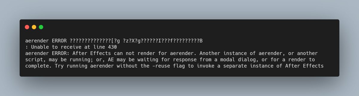 天埜零士 低音 Another Instance Of Aerender Or Another Script May Be Running Or Ae May Be Waiting For Response From A Modal Dialog Or For A Render To Complete Try Running