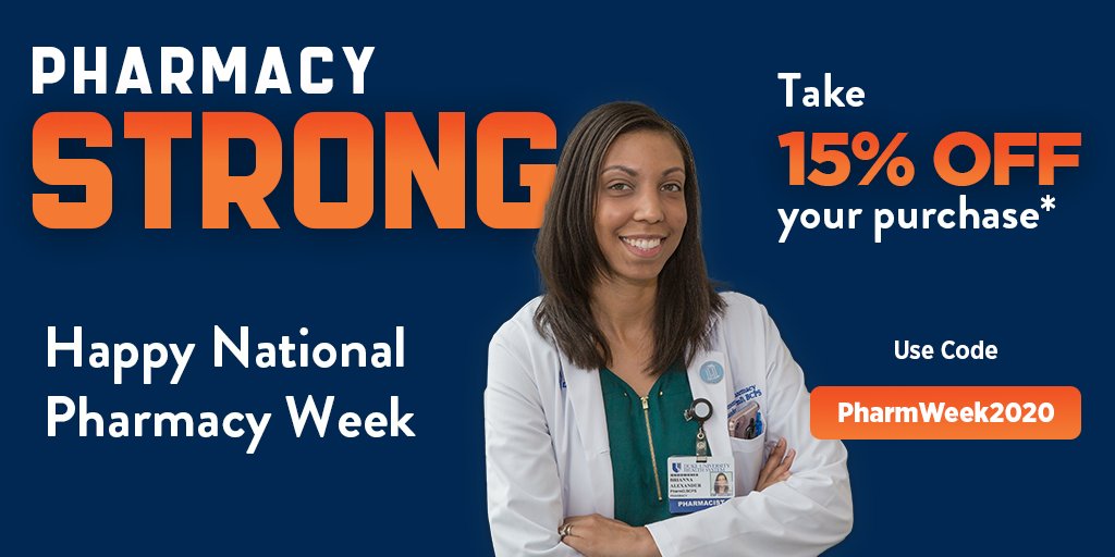 ASHPOfficial's tweet photo. Don’t forget – our #PharmacyWeek sale ends soon. Use discount code PharmWeek2020 to receive 15% off your purchase of most ASHP professional resources and publications (excludes meetings, membership, and special programs) from our store. https://t.co/dBkDrERXbn https://t.co/6FDZUpflx8