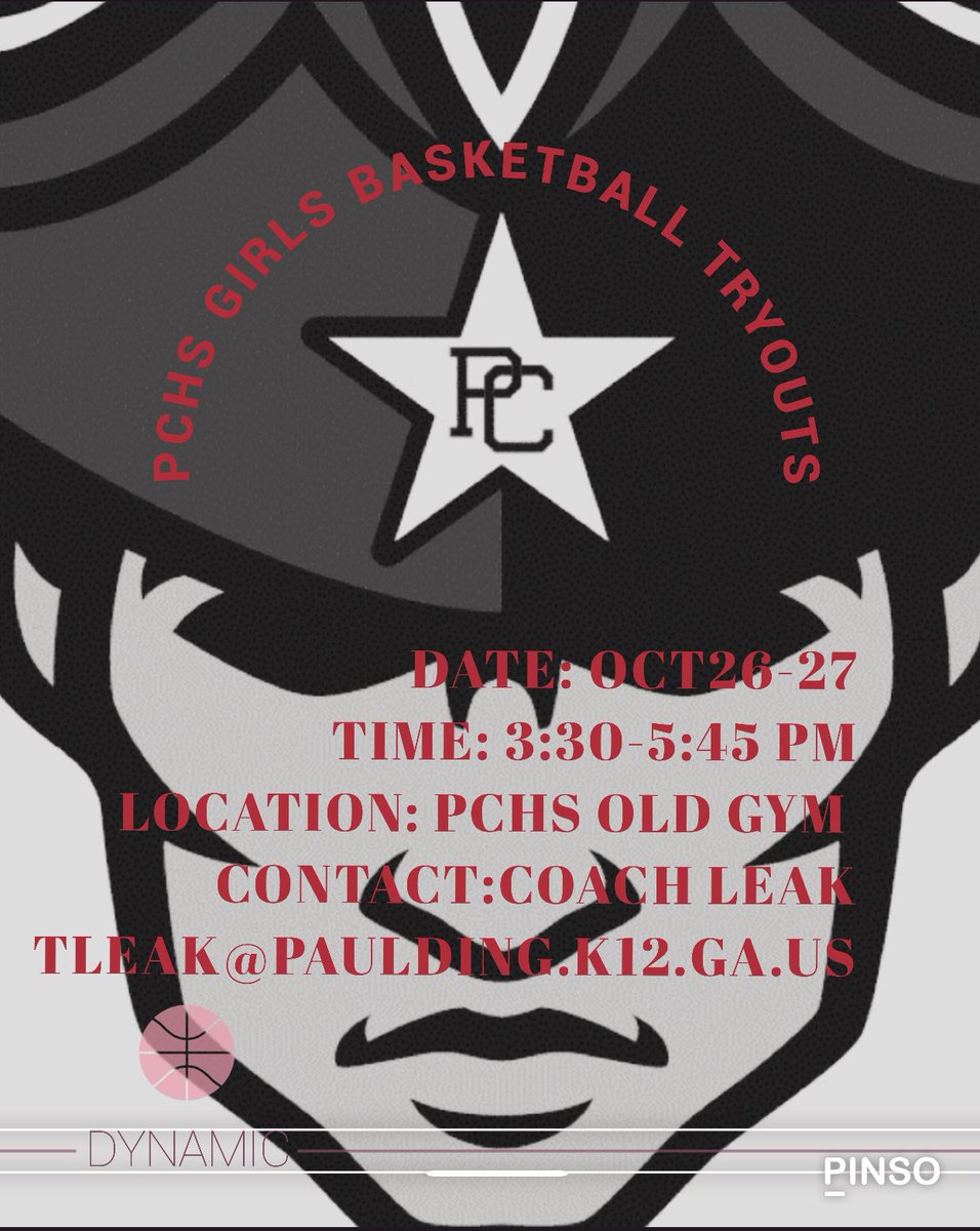 CLeak05's tweet photo. PCHS Girls Basketball Tryouts oct 26-27 3:30-5:45 pm at PCHS old gym. Must have a current physical.  @Paulding_Sports @PCPatriotsports @fcaPaulding https://t.co/J0QIwoMkuE