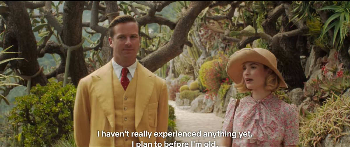 Not enough has been written about Armie's yellow suit, and that feels very pointed to me.