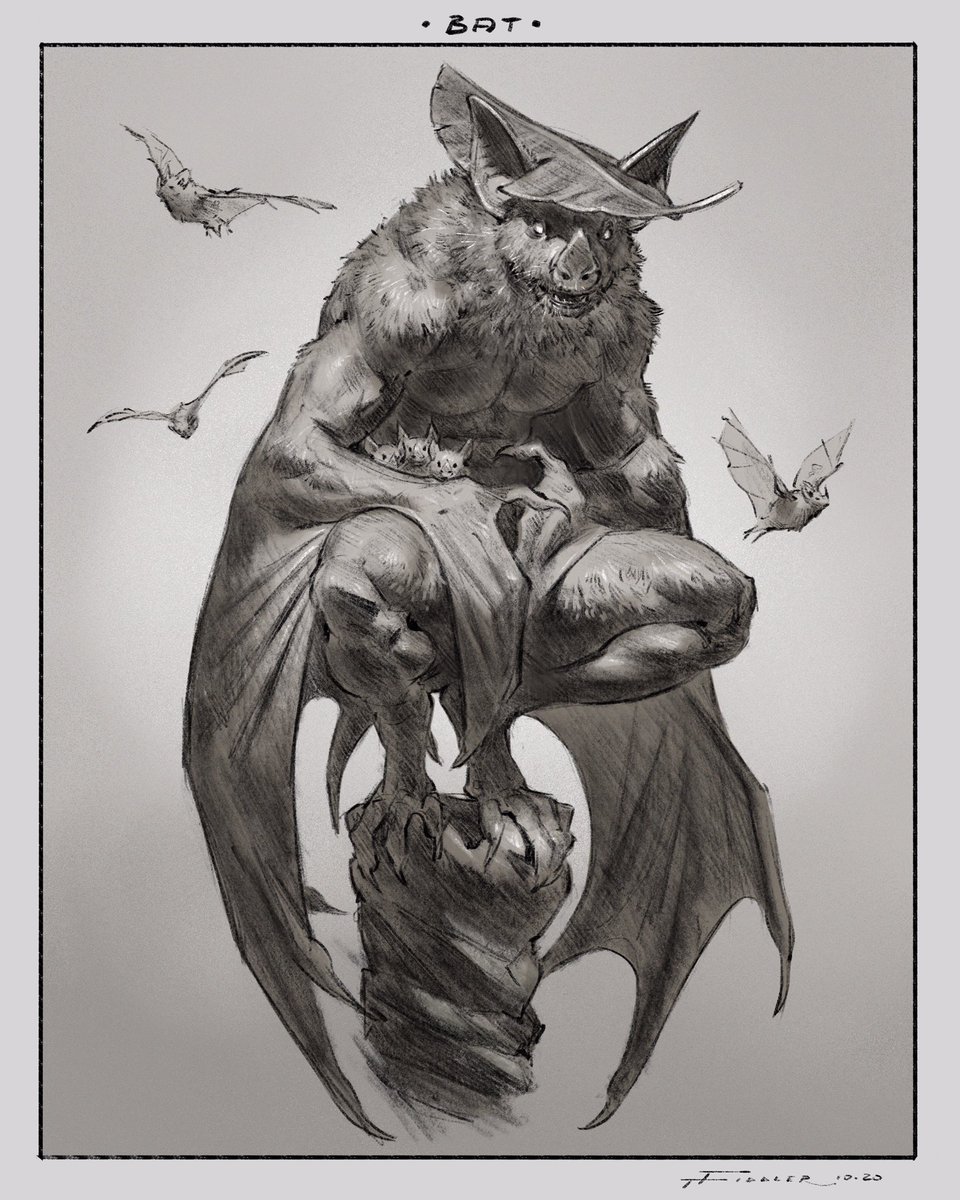 Day 21 of Weretober! Bat!! ?

He protec

#weretober #creaturedesign 