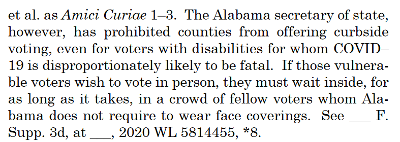 Alabama GOP            Supreme Court GOP                   Some people should have to risk death to vote