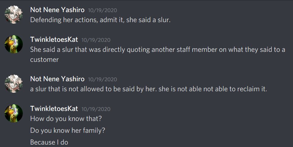 Since then, staff members have tried to claim that Yuna was black. They even then have tried to say she could CLAIM the slurs (also referring to other staff members who were said who could use other slurs.)