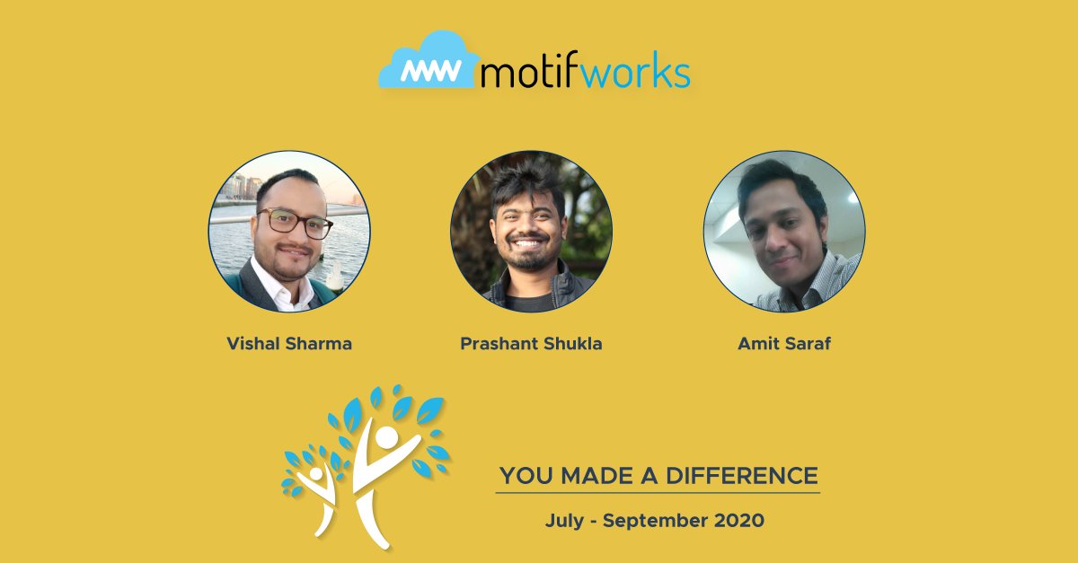 Quarterly #Awards | You kept hustling and made a difference, with unmatched energy and enthusiasm! BIG #cheers to Vishal Sharma, Prashant Shukla, and Amit Saraf for their valuable contribution towards ensuring customer delight! 

Explore more about us: bit.ly/2XLqMkX