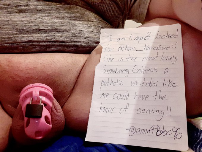 Another sissy submits himself to the BNWO. This one has pampered me like a proper whiteboi should. His<a href="/tag/sissy"class="tags"><span>#sissy</span></a><a href="/tag/chastity"class="tags"><span>#chastity</span></a><a href="/tag/bnwo"class="tags"><span>#bnwo</span></a>