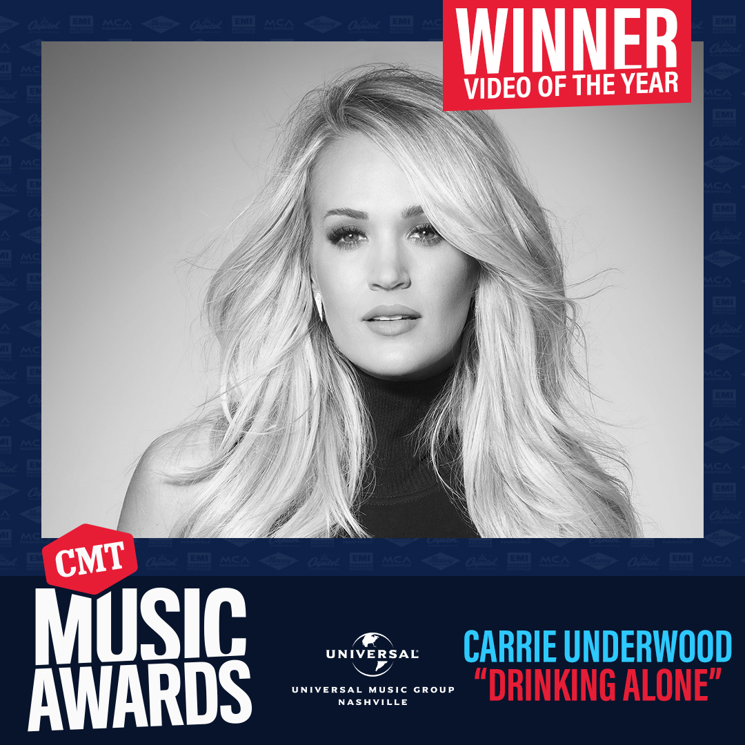 MCA_Universal's tweet image. Congrats to @carrieunderwood on winning 𝗩𝗜𝗗𝗘𝗢 𝗢𝗙 𝗧𝗛𝗘 𝗬𝗘𝗔𝗥 for #DrinkingAlone! 🏆 #CMTawards