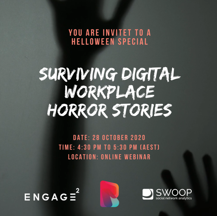We are getting ready for the next Responsive.org event: "Digital Workplace Horror Stories" on 28 Oct. With Emma Cashen Cricket Australia, <a href="/_rebeccajackson/">Past Rebecca Jackson</a> <a href="/NEXTDC/">NEXTDC</a>, <a href="/lukegrange/">Luke Grange</a> and @Doddy_bm. Want to join us?  engagesq.com/event/digital-…