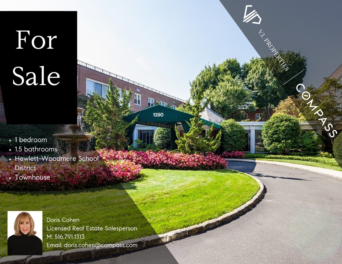 VIPropertiesNY's tweet image. For Sale! 1390 Broadway,  Hewlett,  NY 11557 (Unit 226)
CALL/TEXT: 516.791.1313

The Hewlett Towne House is a very upscale residential building with 1 bedroom and 1.5 bathrooms.

Agent: Dorie Cohen

#featuredlisting #viproperties #fivetowns #1brokerage #longislandrealestate