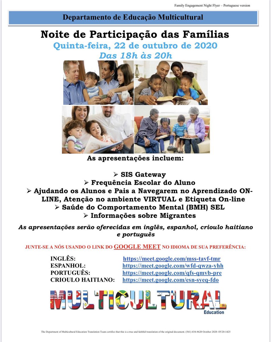 Join us tomorrow night from 6pm-8pm for our Family Engagement Night held in English, Spanish, Haitian Creole, and Portuguese! <a href="/harveyoaxaca/">Dr. Harvey Oaxaca</a> @DianaFedderman #ELs_Can <a href="/JavierOrtolaza/">Javier Ortolaza</a> <a href="/ChoisKatty/">Katty Chois</a>