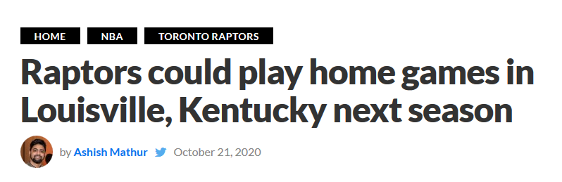 因疫情影響，位於多倫多的暴龍難以跨國比賽，新賽季可能搬到路易維爾！-黑特籃球-NBA新聞影音圖片分享社區
