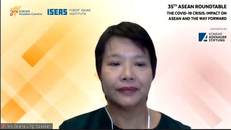 Today (Oct 22) @ISEAS roundtable: @ASEAN only 2% of all #COVID19 cases worldwide but enough for 2020 #recession. Good news! #Recovery has started w/ strong growth prospects for 2021 (6.2%) thanks to #fiscal measures ranging from 4-20% GDP & low interest rates (<4%), says OCBCBank https://t.co/F5dHoGZS1f