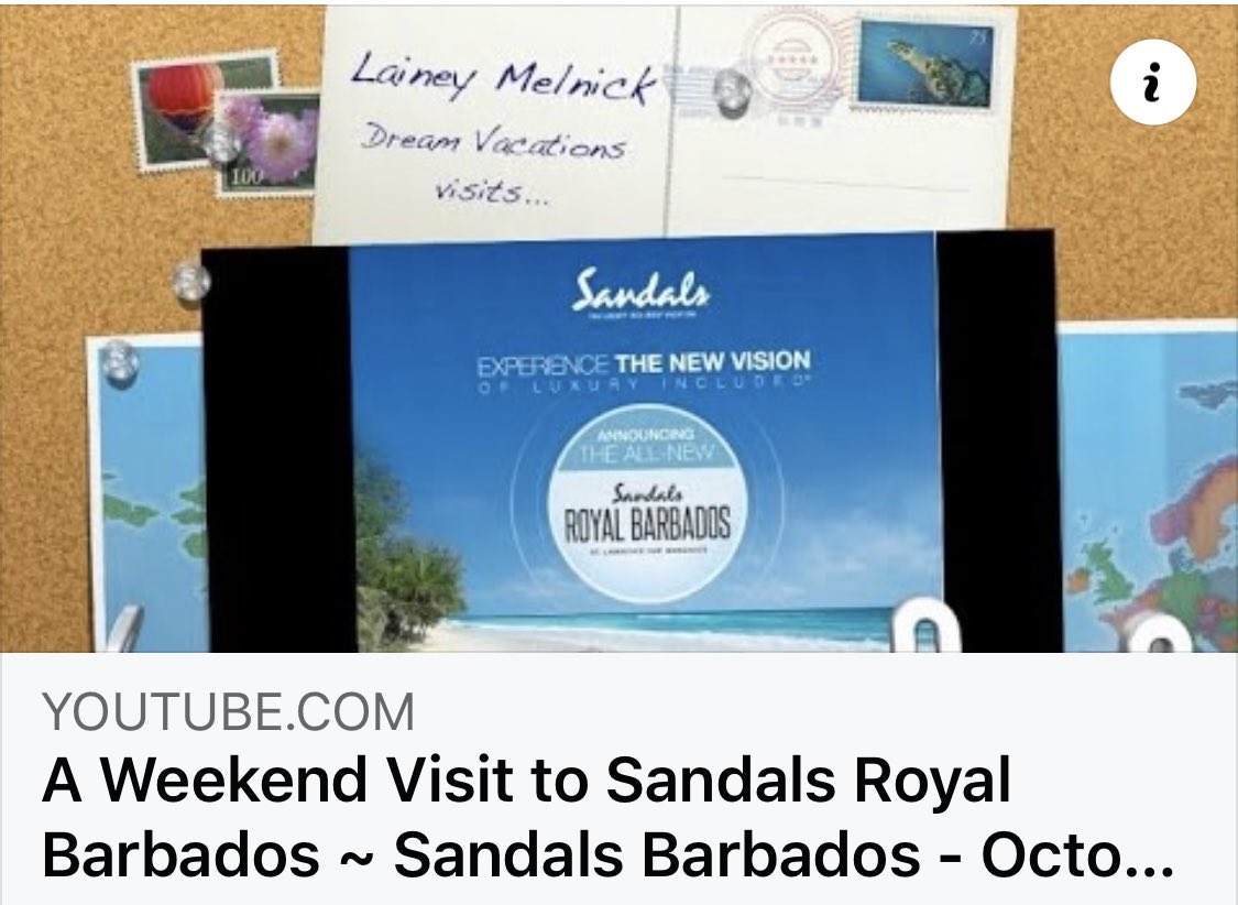 youtu.be/wJkebaZdm7g .. Join me via video for a 3-night getaway in Barbados at the @sandalsresorts Royal Barbados + Sandals Barbados. 855-GR8-TRIP, lmelnick@dreamvacations.com855GR8TRIP.com #dreamvacation #sandals #sandalsresorts #sandalsbarbados #sandalsroyalbarbados
