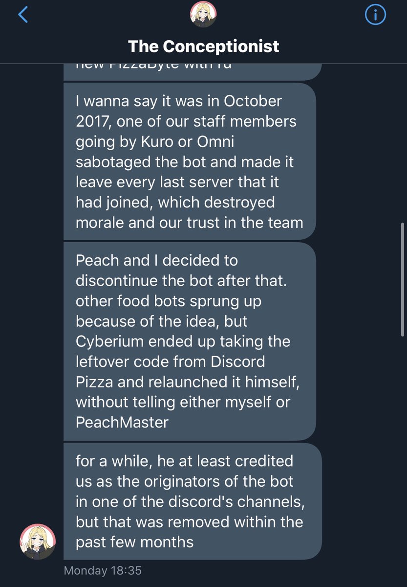 I want to add that the new Pizza Byte creators have admittedly stolen the previous owner& #39;s codes (Concept and Peachmaster). Since then they have taken out the credit for them both, and have refused to give them roles and such.