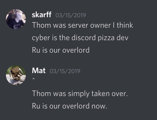 Here are some more screenshots containing their original ownership. They also make jokes about how they "overtook the server"