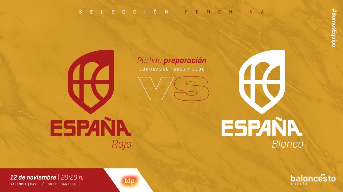 🚨 OFICIAL | La #SelFEM 🇪🇸 VUELVE en noviembre 🤗

🇪🇸 Rojo 🆚 🇪🇸 Blanco
📆 Jueves 12 de noviembre
🕛 20:20h 
📍 La Fonteta
📺 <a href="/teledeporte/">Teledeporte</a> 

📝 MÁS INFO ⬇
feb.es/2020/10/22/bal…

#SomosEquipo