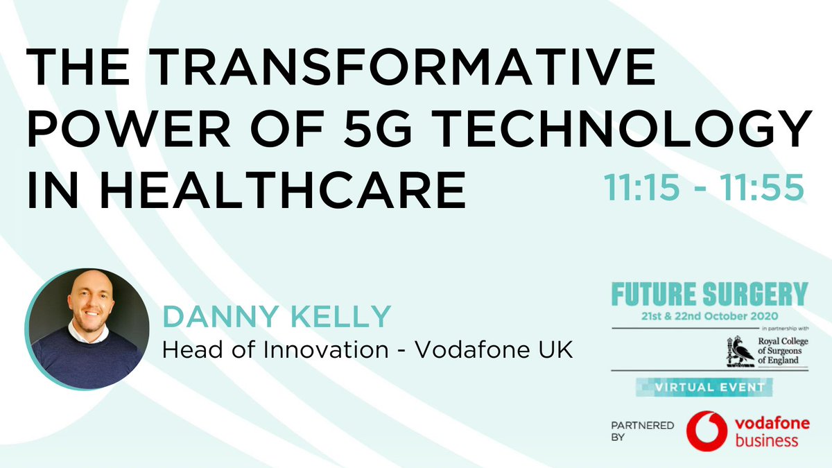 future_surgery's tweet photo. Tune into Danny Kelly's session at #FSV2020 today! He will be discussing 5G technology in healthcare - don't miss out.

Sign up here if you haven't already: https://t.co/gHX6rznkfy

#FutureSurgeryVirtual @VodafoneBiz @RCSnews @AfPPCEO @RCSI_Irl @MicrosoftUK #5G #technology https://t.co/dA0naKVeIw