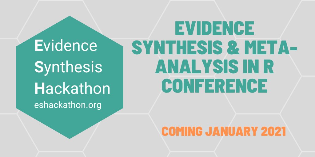 nealhaddaway's tweet photo. Check out #ESMARConf - a FREE online conference dedicated to #EvidenceSynthesis and #MetaAnalysis in R on 21st and 22nd January 2021.

Submit an abstract and register for updates here: https://t.co/chqeM9rdsE https://t.co/70AAi7EaCN