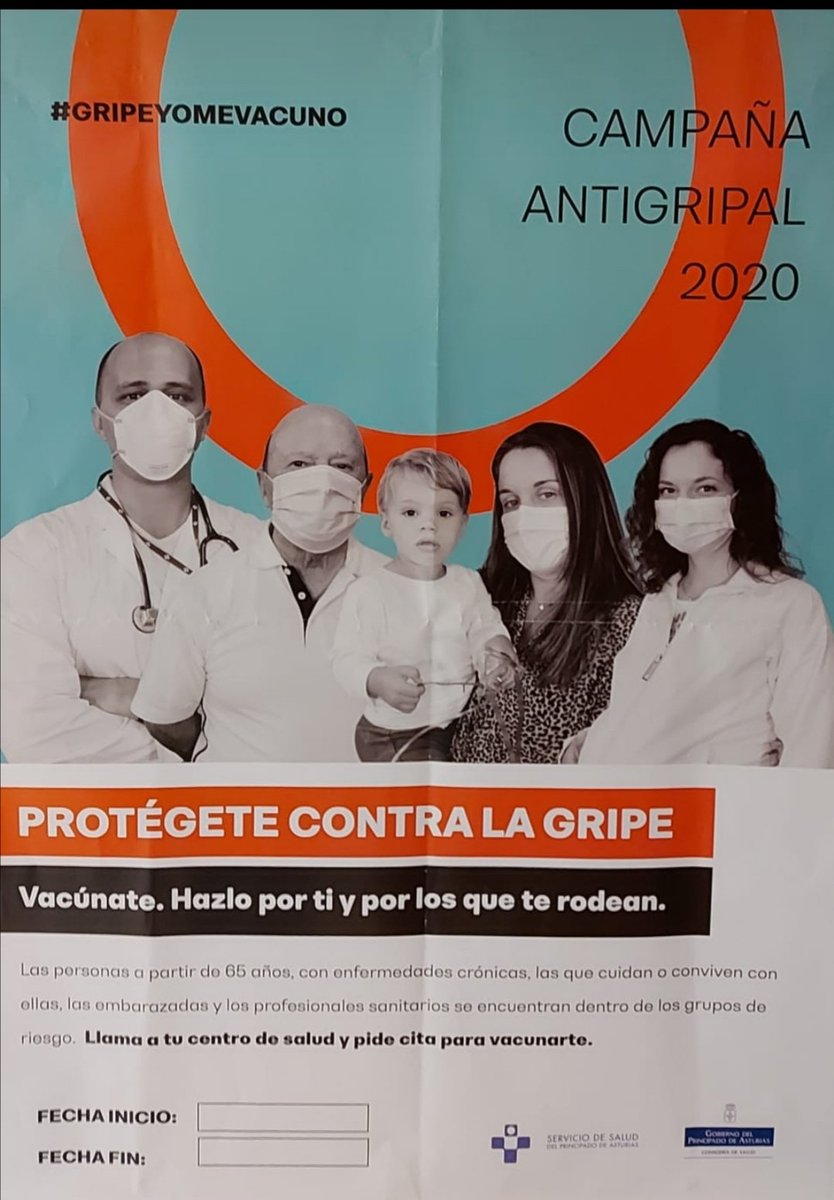 Campaña antigripal 2020. #GripeYoMeVacuno Hazlo por ti y por los que te rodean. #gripe #Asturias