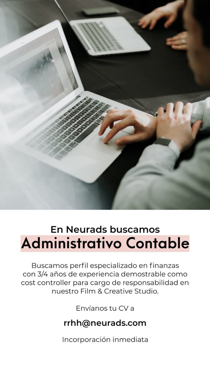 DavidVelduque's tweet image. 👉 Buscamos Administrativo Contable en @NEURADS 👈

🔎 REQUISITOS en nuestra página de LinkedIn linkedin.com/posts/neurads_…

#empleo #trabajo #rrhh #brandedcontent #audiovisual