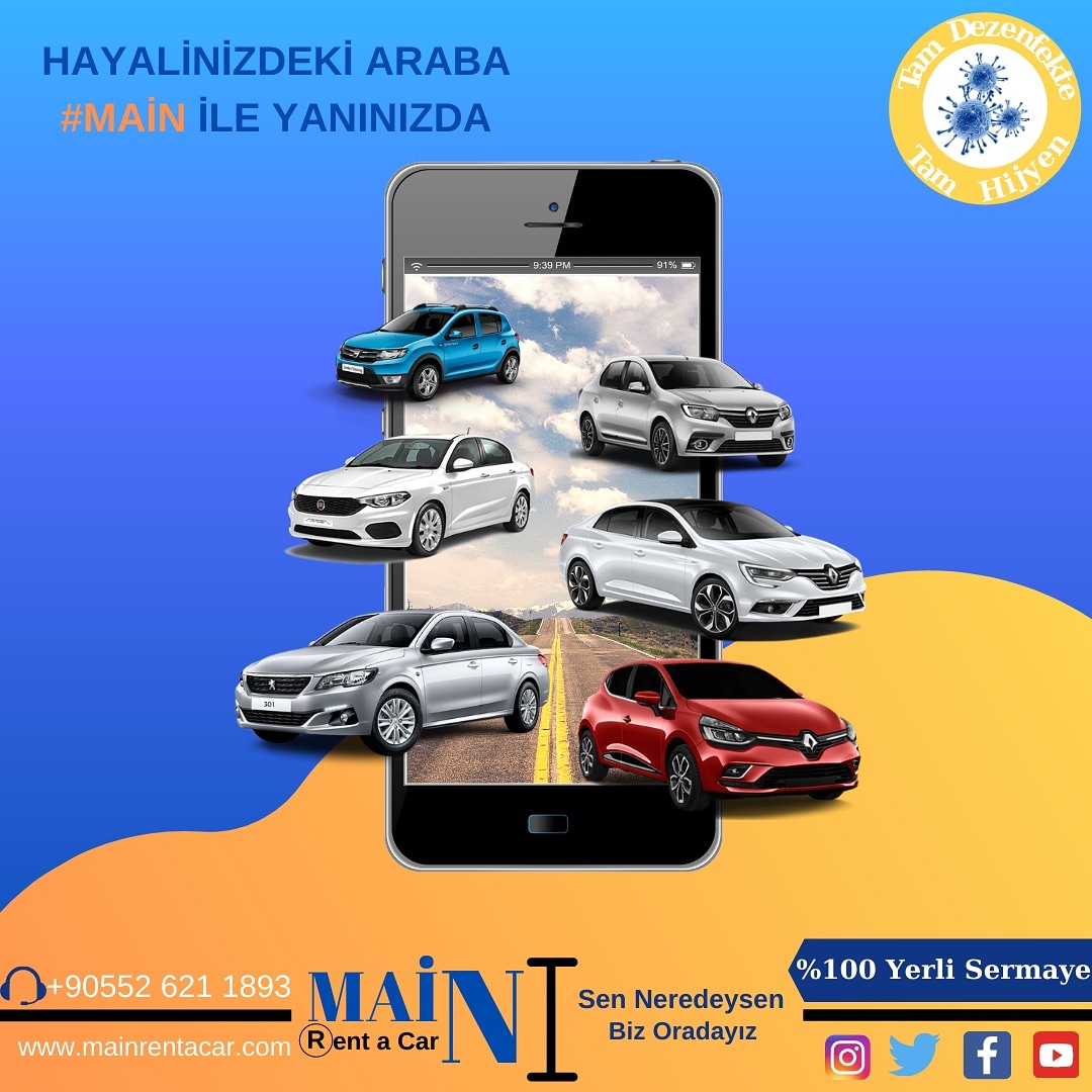 Hayalinizdeki araba Main ile bir tık yakınınızda! #mainrentcar #aylıkaraçkiralama #covid19