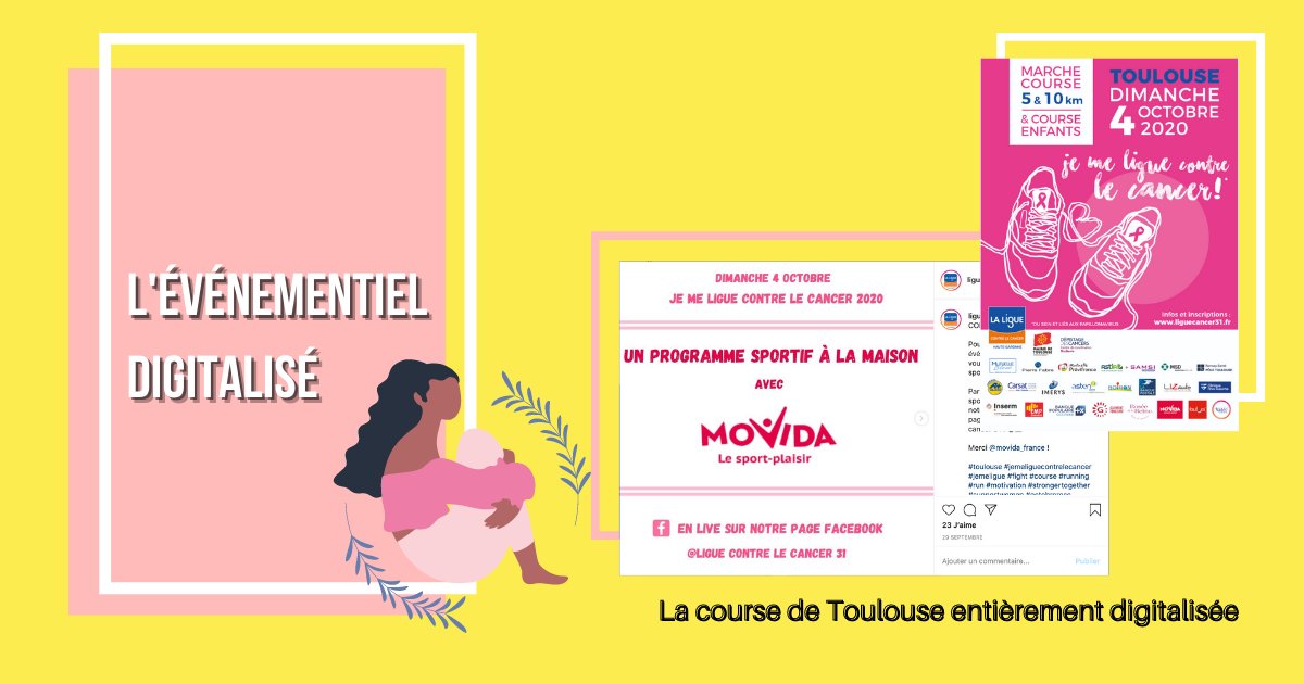 En période où les rassemblements sont limités, vos événements peuvent se digitaliser ! Cette année à  #Toulouse, la course du 4 octobre s'est aussi déroulée sur les  #réseauxsociaux en partenariat avec  @Movida_Event et en live sur  #Facebook En savoir +   http://swll.to/eDaTcw7 