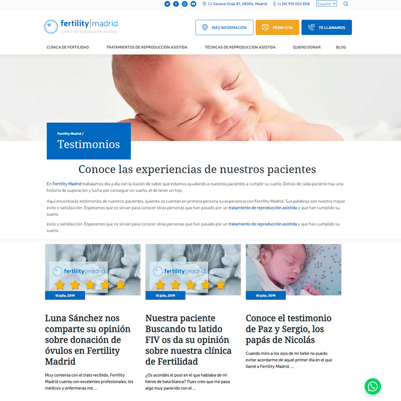 Nos os podemos explicar el orgullo que sentimos cada vez que recibimos un testimonio de vuestra experiencia en Fertility Madrid y cómo hemos colaborado a cumplir vuestro sueño ❤️❤️

Podéis leer lo que han dicho de nosotros en ->  fertilitymadrid.com/testimonios-pa…