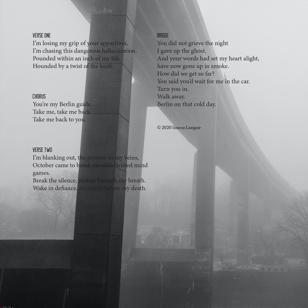 xonorouz's tweet photo. The lyrics of Berlin. It is a song about betrayal. When the protagonist has the chance of burning the bridge of his betrayer, he is caught in the dilemma of being on the same fragile bridge. https://t.co/gNh6LZj3qz #Berlin #album #espionage  #songwriter #coldwar #electronic https://t.co/FrUsx0PgBn