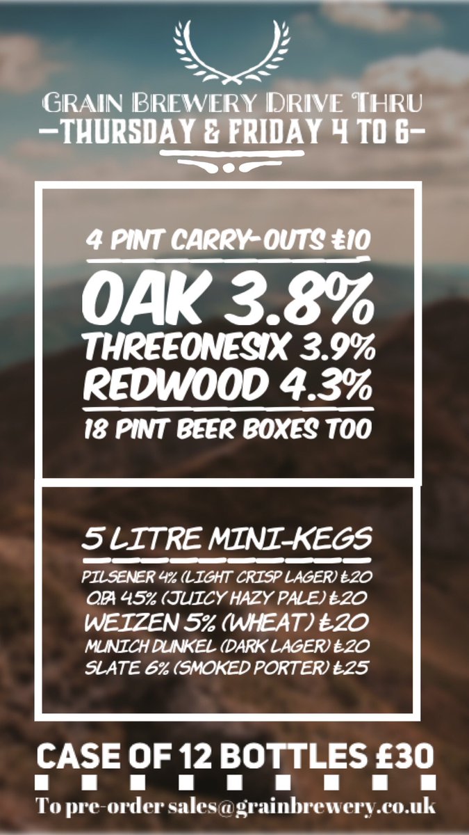 grainbrewery's tweet image. Here’s the beers for this week’s Drive Thru