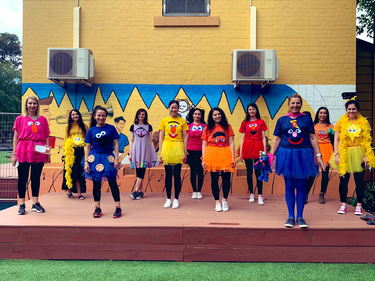 A socially distanced Sesame Street  crew <a href="/IngleburnPs/">Ingleburn PS</a> #BookWeek2020