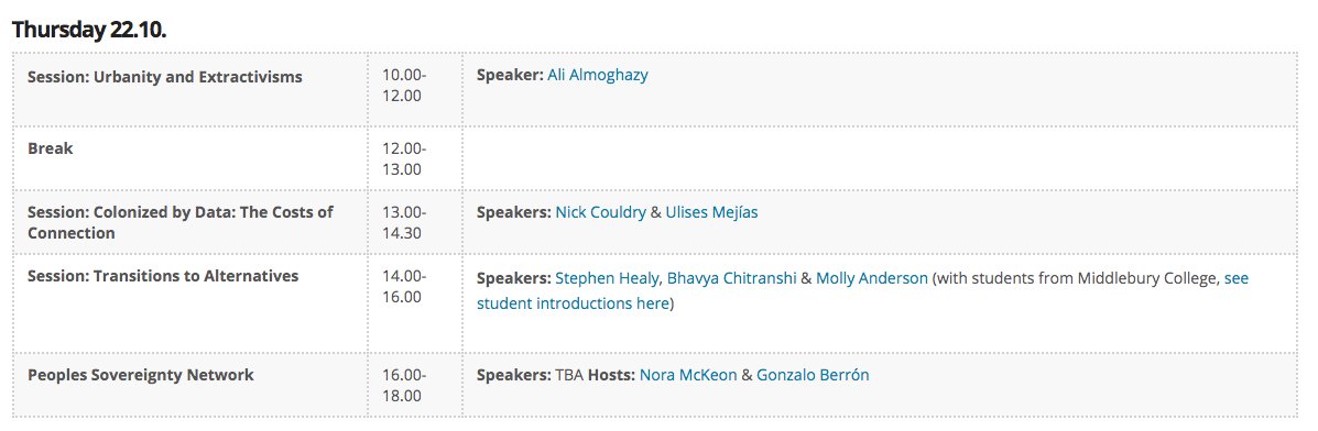 _YLNM's tweet image. Second day of the @ExaltResearch '#extractivisms and alternatives' symposium today.

Programme below. Great to see serious time dedicated to alternatives. We'll be tuning in.

helsinki.fi/en/conferences…