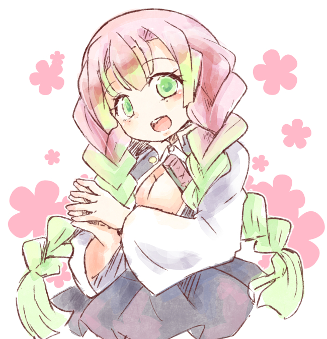 すずさんがTwitterに投稿した甘露寺蜜璃(鬼滅の刃)のイラスト。