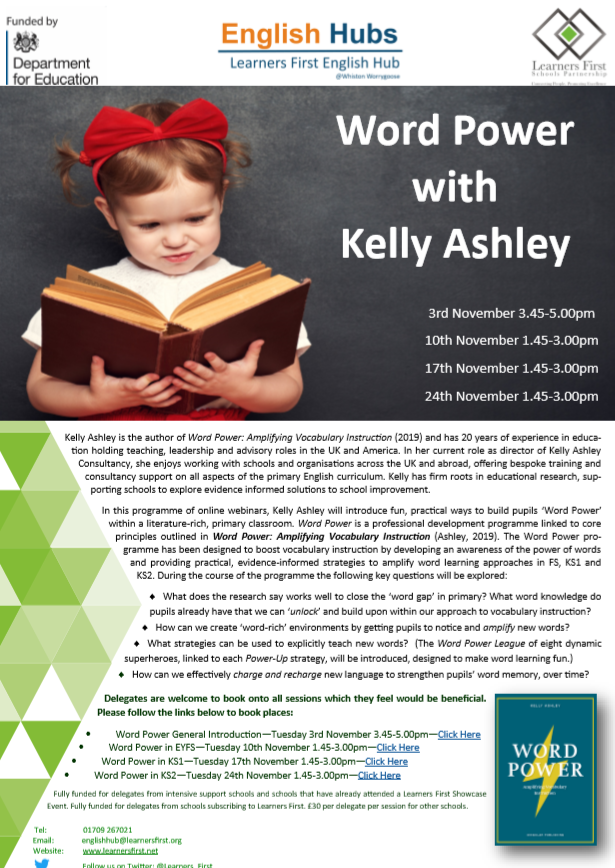 Learners_First's tweet photo. The English Hub is working with @kashleyenglish to bring to you a series of 'Word Power' webinars. Booking links can be found on the website.๐โก๏ธ
https://t.co/wk9C3bdM8g
#WordPower #primaryschool #vocabulary #Literature https://t.co/3bTMX4KiJa