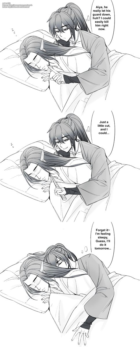 From the series where Xue Yang disguised himself as a cat with the help of a spell. 
Fake Cat Yang X Cat Slave Xing pt02
#XueXiao
CN version below:  https://t.co/Kk3F66q7FX 