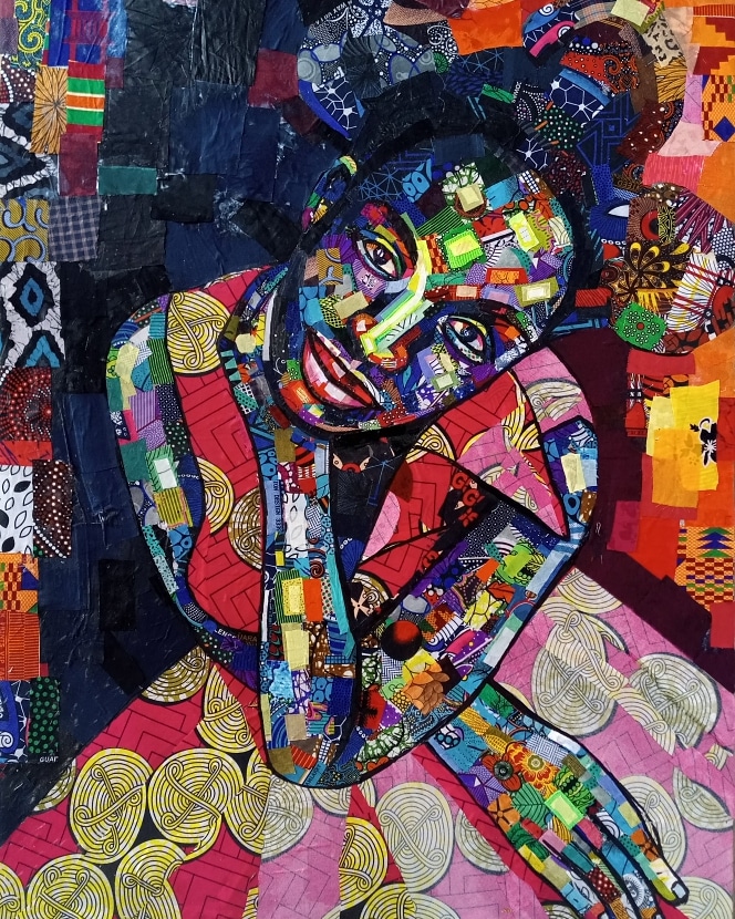 Faithfulartng's tweet photo. Hello twitter 
This is my paintings made from waste fabric 
Pls rt https://t.co/NvAmxxXZ4n