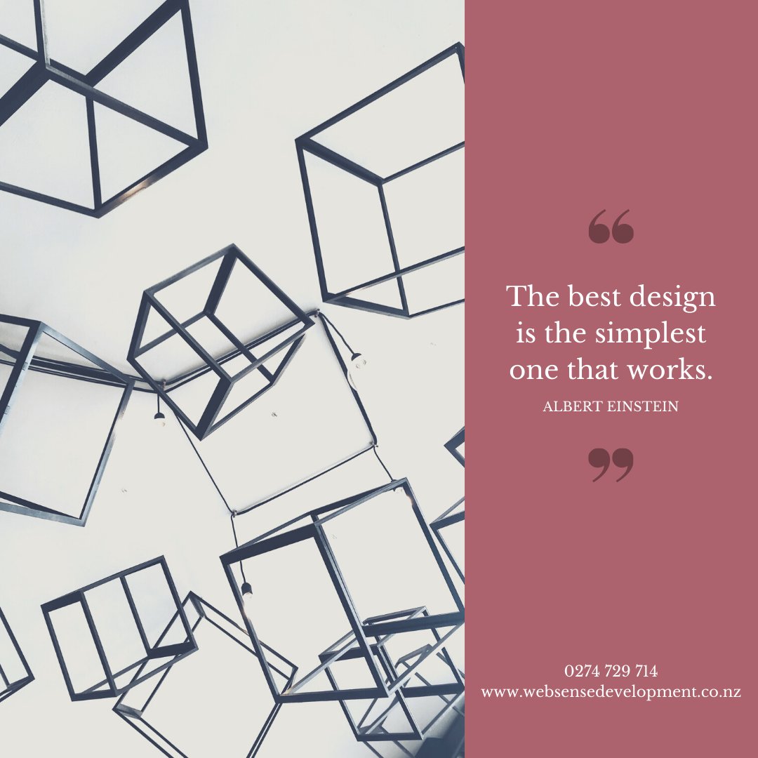WebsenseDev's tweet image. The best design is the simplest one that works. - Albert Einstein 
Call us0274 729 714 - buff.ly/2ThLftD #designquotes #artquotes #artanddesign #webdesign #graphicdesign #websitedesign #Wellingtondesigners #Wellingtonwebdesign #webdesignWellington #AlbertEinstein