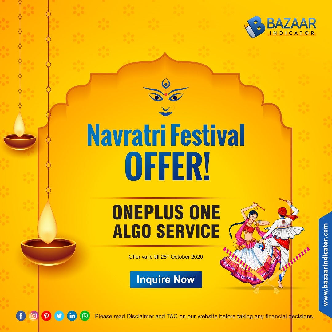 biindicator's tweet photo. Navratri Special Offer! Few days left
#OnePlus_One #Algo_Service
Inquire Now! 00919512099199
#HappyNavratri #Accurate #AlgoTrading #stockbroker #stockmarket #investment #investor #trading #finance #success #broker #IndexCombo #BazaarIndicator #surat #ahmedabad #gujarat #India https://t.co/0Iyx7799Gm